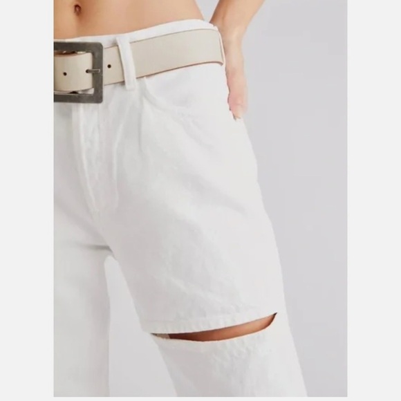 Agolde White Lana Slice Mid Rise Straight Jeans in Element NWT - Picture 3 of 16